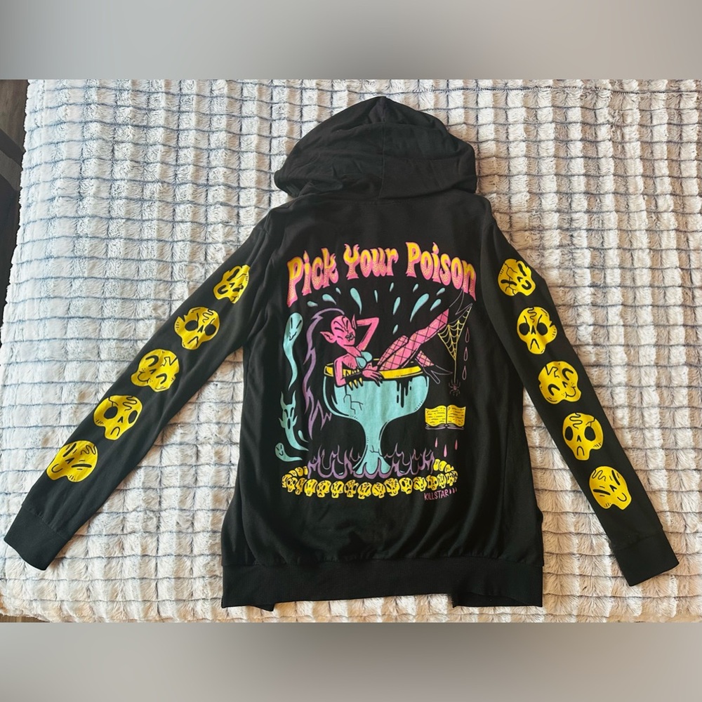 Killstar Hoodie Jacket x Wizard of Barge Rare! Skulls Pick your Poison Devil